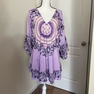 NWT Size 18 Purple Floral Women's Tunic BOHO
